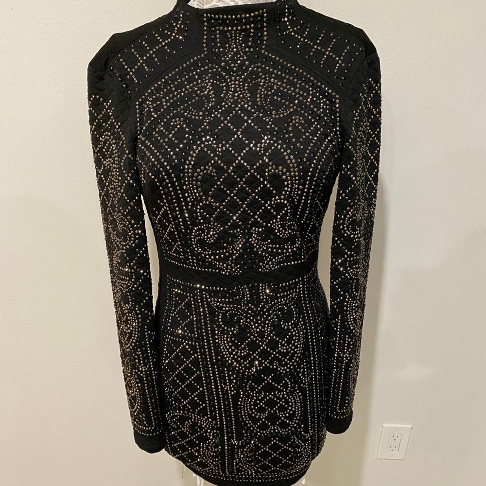 Bebe Black Full Rhinestone Dress
